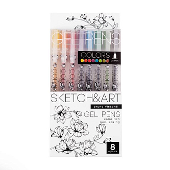 Набор гелевых худож ручек Sketch&Art "Uni Write.COLORS" 0.5мм 8ц
