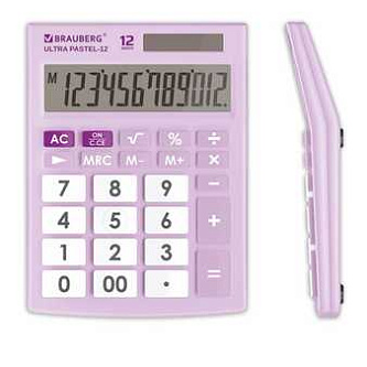 Калькулятор BRAUBERG 12 разр ULTRA PASTEL-12-PR сирен