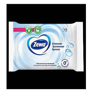 Туалетная бумага влажная Zewa Pure 40шт