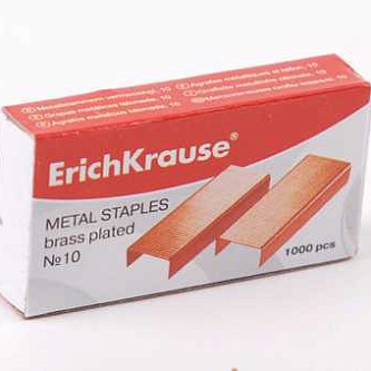 Скобы №10 ErichKrause 1000 шт/уп., медные