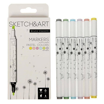 Набор марк акрил BV 6цв паст цв Sketch&Art водн осн пл бокс