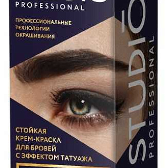Краска д/бровей и ресниц Studio Prof эфф татуажа Экстра-чёрная