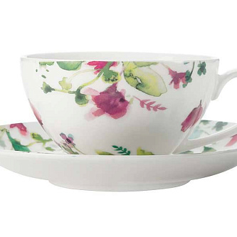 Чашка с блюдцем 0.25л "Primavera" без инд уп фарфор