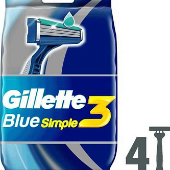 Станки одноразовые муж Gillette Blue 3 Simple, 4шт