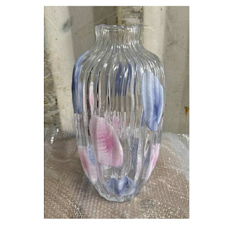 Ваза настольная 18*38 cm, прозрачное стекло, арт.7123