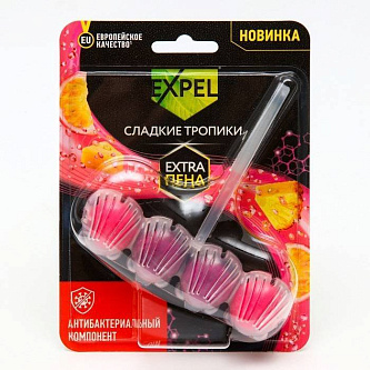Блок на унитаз чистящий Сладкие тропики 4 шарика Expel