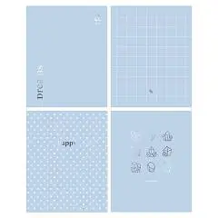 Тетрадь 80л КЛЕТКА "Blue&silver", тиснение фольгой, фото №1