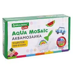 Аквамозаика 15цв 1500 бусин+траф+инструменты BRAUBERG KIDS, фото №1