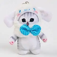 Игрушка мягкая Котик в шапке-зайчике 12см, фото №1