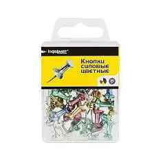 Кнопки-гвоздики inФормат, силовые, 30шт, металлик, ассорти, фото №1
