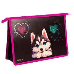 Папка д/тетр А4 текстиль молния Cute Husky deVENTE, фото №1