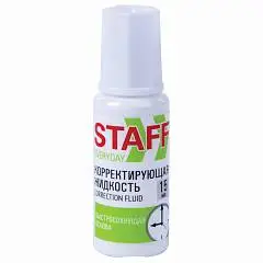 Корректирующая жидкость STAFF "Everyday" 15 мл, с кисточкой, фото №1