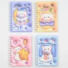 Блокнот А6 80л кл "CUTE" объемный 13*17,5см, гребень, фото №1