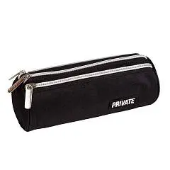 Пенал "deVENTE. Private" 22x8x8 см,3 отд, круглый, черный, фото №1