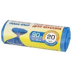 Пакеты для мусора 90л 20шт LAIMA "ULTRA" син прочн  14мкм 70х90с, фото №1