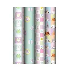 Бумага упаковочная "Cute party" 70*100см в рулоне, фото №1