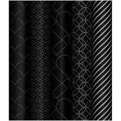 Бумага упаковочная "Pattern on black" 70*100см  в рулоне, фото №1