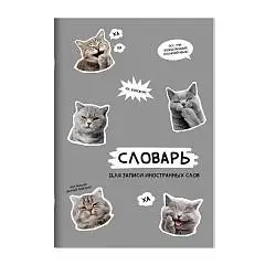 Тетрадь д/записи иностран слов А5 "СТИКЕРЫ С КОТАМИ" 24листа, фото №1