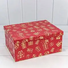 Коробка подарочная "Подарки " на красном 22,5*15,8*9,5 см 10-4, фото №1