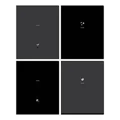 Тетрадь 48л КЛЕТКА "Monocolor. Black. Concise" soft-touch, тисне, фото №1