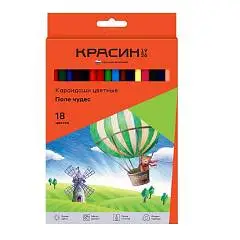 Карандаши цветные 18цв трехгр "Поле чудес" Красин, фото №1