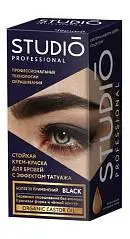 Краска д/бровей и ресниц Studio Prof эфф татуажа Экстра-чёрная, фото №1