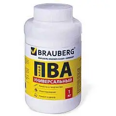 Клей ПВА BRAUBERG 1 кг универсальный, фото №1