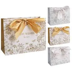 Сумка подарочная "Best wishes" 23*18*10см + атласная лента, фото №1