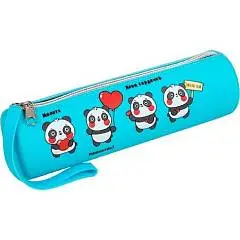Пенал deVENTE Panda Friends 20x6x6см круглый голубой, фото №1