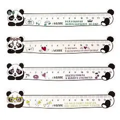 Линейка пластиковая deVENTE "PANDA" гибкая, 15 см, фото №1