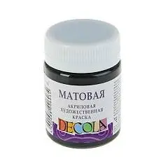 Краска акриловая матовая Декола Черная 50мл, фото №1