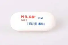 Ластик каучуковый "MILAN 1012" овальный, 63x28x10мм, белый, фото №1