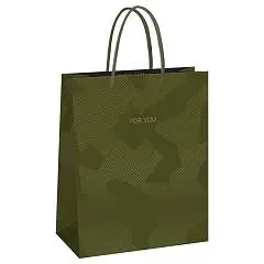 Сумка подарочная "Green pattern" 26*32*12см, фото №1