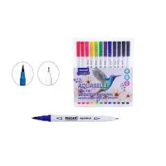 Набор акварельных маркеров Mazari Aquarelle двустор 12шт, фото №1
