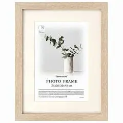 Рамка "Ambassador" цвет дуб МДФ 30*40см с паспарту 21*30см небью, фото №1