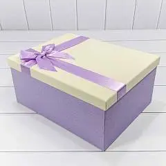 Коробка подарочная "Бант" сирен/беж 28*21*12,3 см 10-7, фото №1