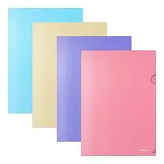 Папка-уголок EK Diagonal Pastel, A4, непрозрачная, ассорти, фото №1
