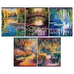 Тетрадь 48л КЛЕТКА "Scenery", тиснение фольгой, 70г/м2, фото №1
