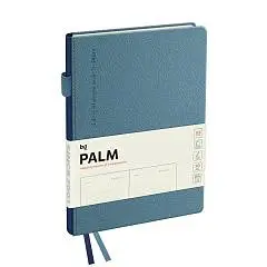 Ежедневник недат А5 "Palm. Steel blue" голубой, петля д/ручки, фото №1