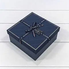 Коробка подарочная "Best Wishes For You" Синий 17*17*8 см 3-2, фото №1
