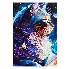 Картина по номерам 40*50см 22цв холст крист хруст Косм кот ФЛЮИД, фото №1